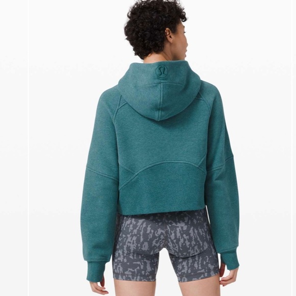 LULULEMON Scuba Oversized 1/2 Zip Hoodie Heathered Desert Teal size M/L - Picture 2 of 11